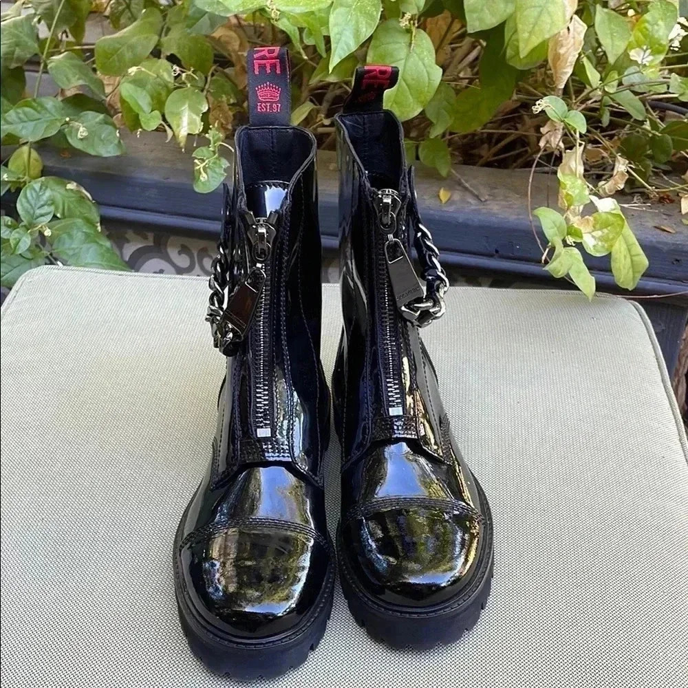 Zadig & Voltaire Joe Cecilia Patent Chain Boots 39 - Picture 4 of 8